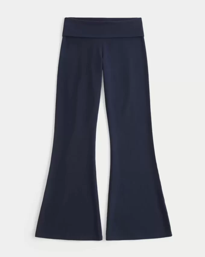 Aloha Graphic Foldover Waist Flare Παντελόνι Aloha Graphic Foldover Waist Flare Παντελόνι