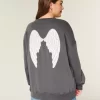 Υπερμεγέθη φούτερ Angel Wings Graphic Crew Υπερμεγέθη φούτερ Angel Wings Graphic Crew