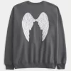 Υπερμεγέθη φούτερ Angel Wings Graphic Crew Υπερμεγέθη φούτερ Angel Wings Graphic Crew