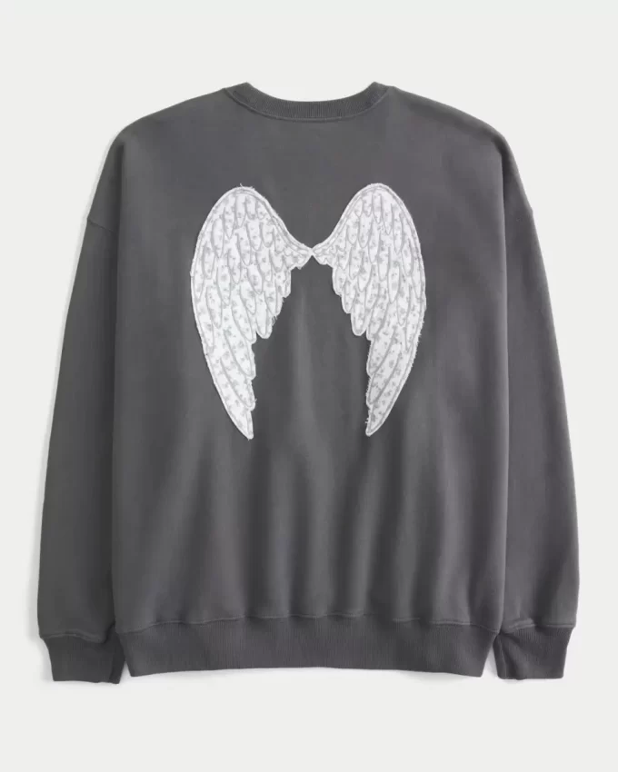 Υπερμεγέθη φούτερ Angel Wings Graphic Crew Υπερμεγέθη φούτερ Angel Wings Graphic Crew