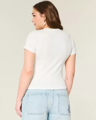Γραφικό Baby Tee με Ribbed Surf Club