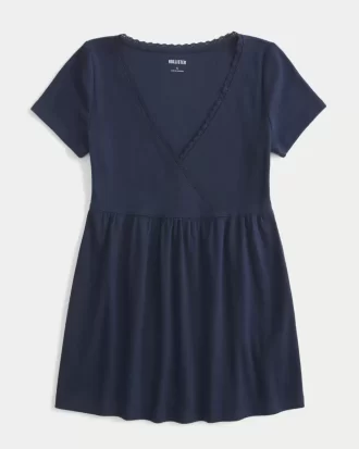 Εύκολη κοντομάνικη μπλούζα Babydoll με δαντέλα Εύκολη κοντομάνικη μπλούζα Babydoll με δαντέλα