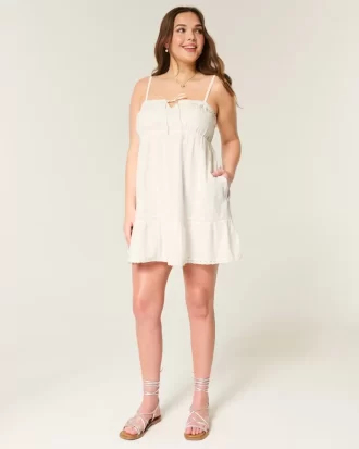 Στράπλες Κεντημένο Babydoll Φόρεμα