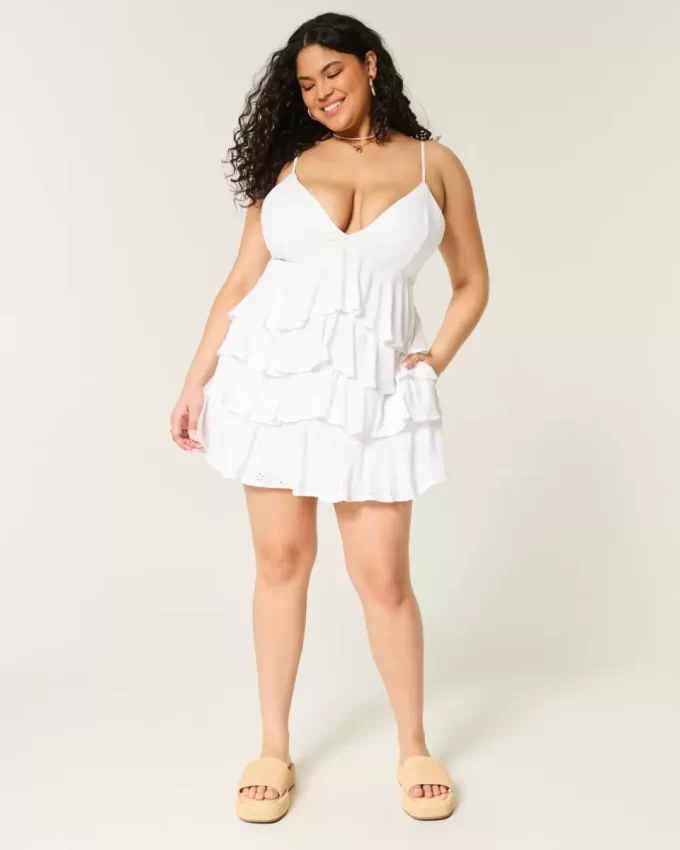 Μίνι φόρεμα Babydoll με λαιμόκοψη σε λαιμόκοψη Μίνι φόρεμα Babydoll με λαιμόκοψη σε λαιμόκοψη