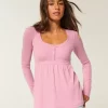 Μπλουζάκι Babydoll Henley-Back