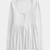 Μπλουζάκι Babydoll Henley-Back