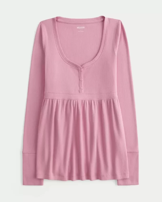 Μπλουζάκι Babydoll Henley-Back