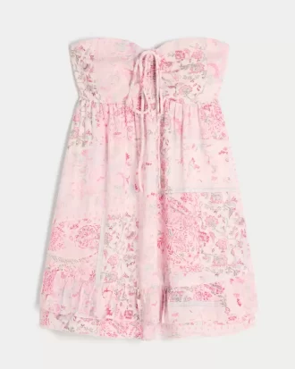 Μίνι φόρεμα Babydoll Strapless Ruffle