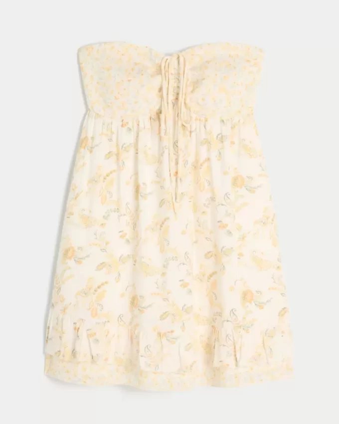 Μίνι φόρεμα Babydoll Strapless Ruffle