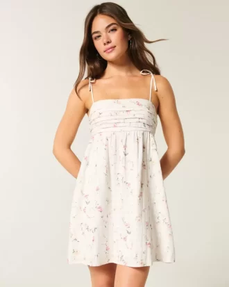 Μίνι φόρεμα Babydoll Tie-Strap