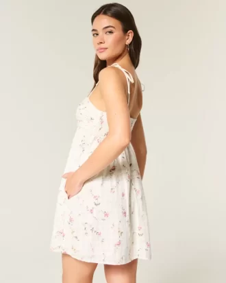 Μίνι φόρεμα Babydoll Tie-Strap