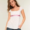 Εύκολη σατέν γραβάτα Babydoll Top Εύκολη σατέν γραβάτα Babydoll Top