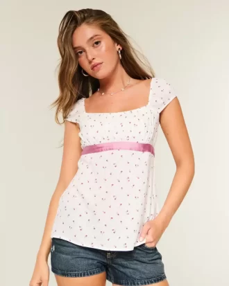 Εύκολη σατέν γραβάτα Babydoll Top