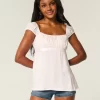 Εύκολη σατέν γραβάτα Babydoll Top Εύκολη σατέν γραβάτα Babydoll Top