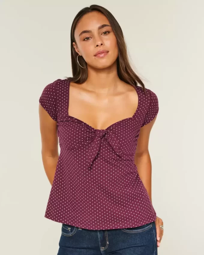 Εύκολη γραβάτα μπούστο Babydoll Top Εύκολη γραβάτα μπούστο Babydoll Top