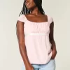 Εύκολη σατέν γραβάτα Babydoll Top Εύκολη σατέν γραβάτα Babydoll Top