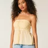 Εύκολη Στράπλες Μίξη Κροσέ Babydoll Top Εύκολη Στράπλες Μίξη Κροσέ Babydoll Top