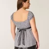 Εύκολη σατέν γραβάτα Babydoll Top Εύκολη σατέν γραβάτα Babydoll Top