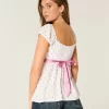 Εύκολη σατέν γραβάτα Babydoll Top Εύκολη σατέν γραβάτα Babydoll Top