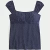 Εύκολη σατέν γραβάτα Babydoll Top Εύκολη σατέν γραβάτα Babydoll Top