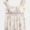 Εύκολη σατέν γραβάτα Babydoll Top Εύκολη σατέν γραβάτα Babydoll Top
