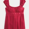 Εύκολη σατέν γραβάτα Babydoll Top Εύκολη σατέν γραβάτα Babydoll Top
