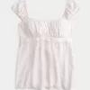 Εύκολη σατέν γραβάτα Babydoll Top Εύκολη σατέν γραβάτα Babydoll Top