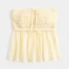 Εύκολη Στράπλες Μίξη Κροσέ Babydoll Top Εύκολη Στράπλες Μίξη Κροσέ Babydoll Top