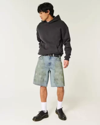 Ζαν σορτς λαδωμένο Baggy