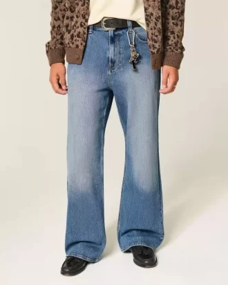 Τζιν μεσαίου πλυσίματος Baggy Bootcut