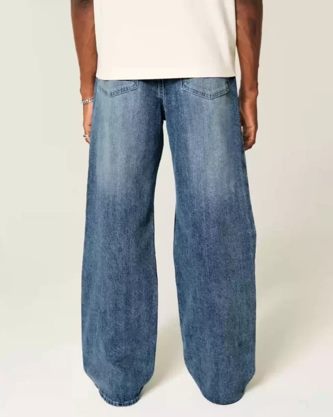 Τζιν μεσαίου πλυσίματος Baggy Bootcut Τζιν μεσαίου πλυσίματος Baggy Bootcut