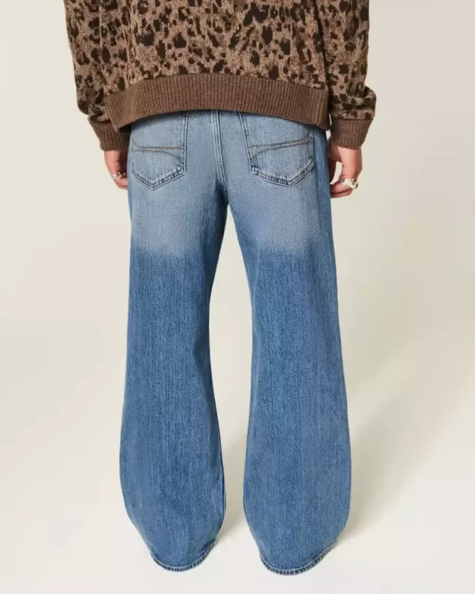 Τζιν μεσαίου πλυσίματος Baggy Bootcut Τζιν μεσαίου πλυσίματος Baggy Bootcut