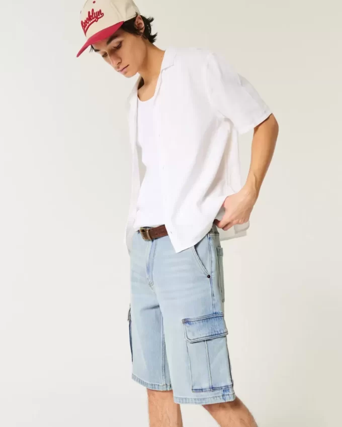 Baggy τζιν σορτς Cargo