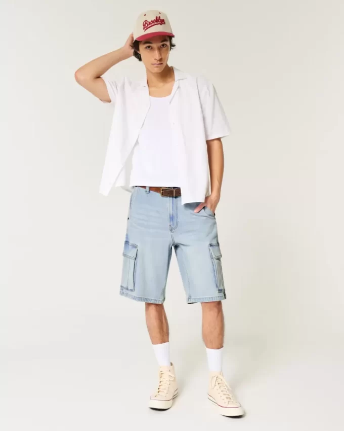 Baggy τζιν σορτς Cargo