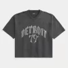 Μπλουζάκι ποδοσφαίρου βαρέων βαρών Baggy Crop Detroit Graphic