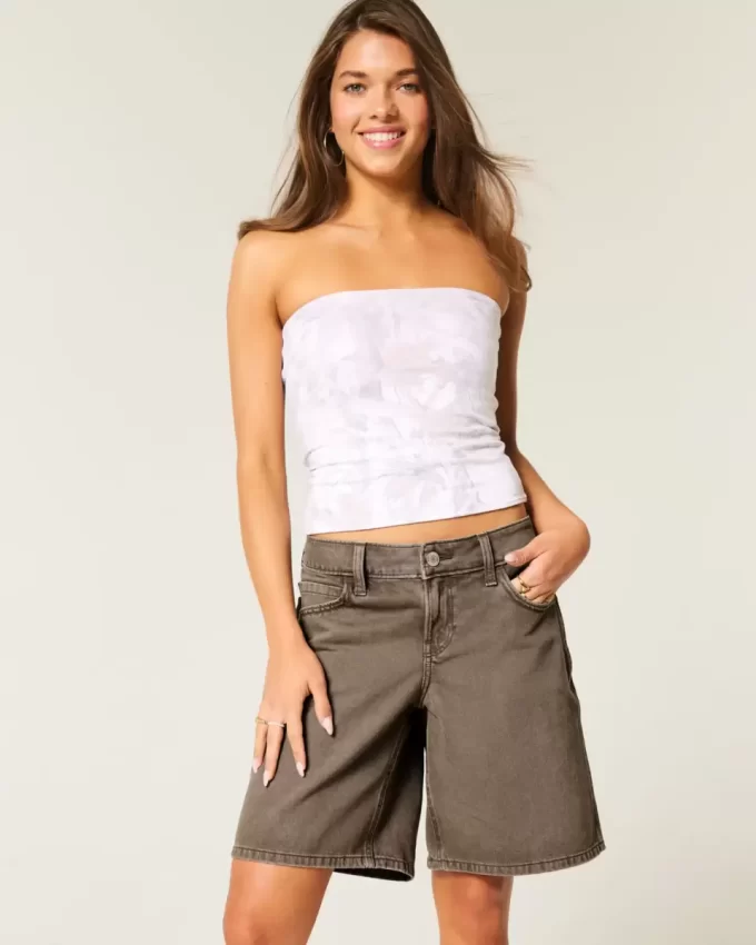 Χαμηλό Καφέ Baggy Jort Χαμηλό Καφέ Baggy Jort