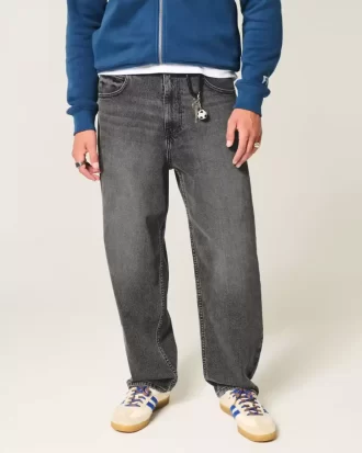 Πλυμένο Black Skater Baggy Jeans