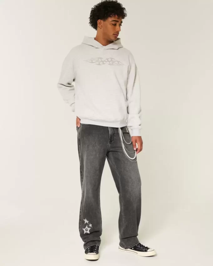 Πλυμένο τζιν Black Star Graphic Baggy Πλυμένο τζιν Black Star Graphic Baggy