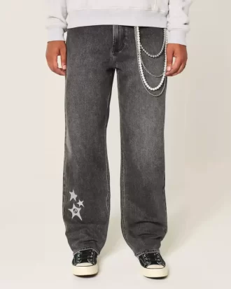 Πλυμένο τζιν Black Star Graphic Baggy