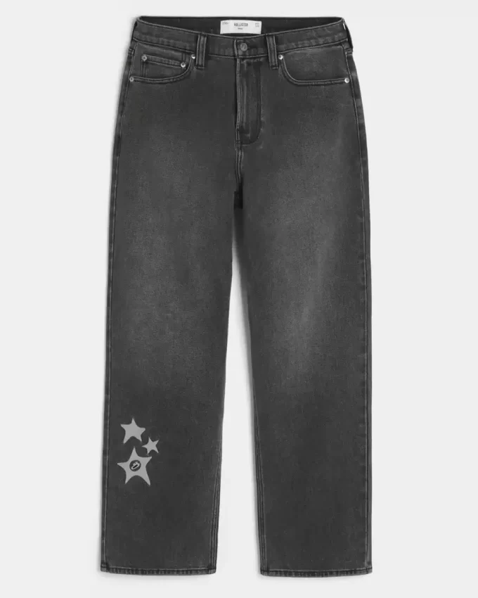 Πλυμένο τζιν Black Star Graphic Baggy Πλυμένο τζιν Black Star Graphic Baggy