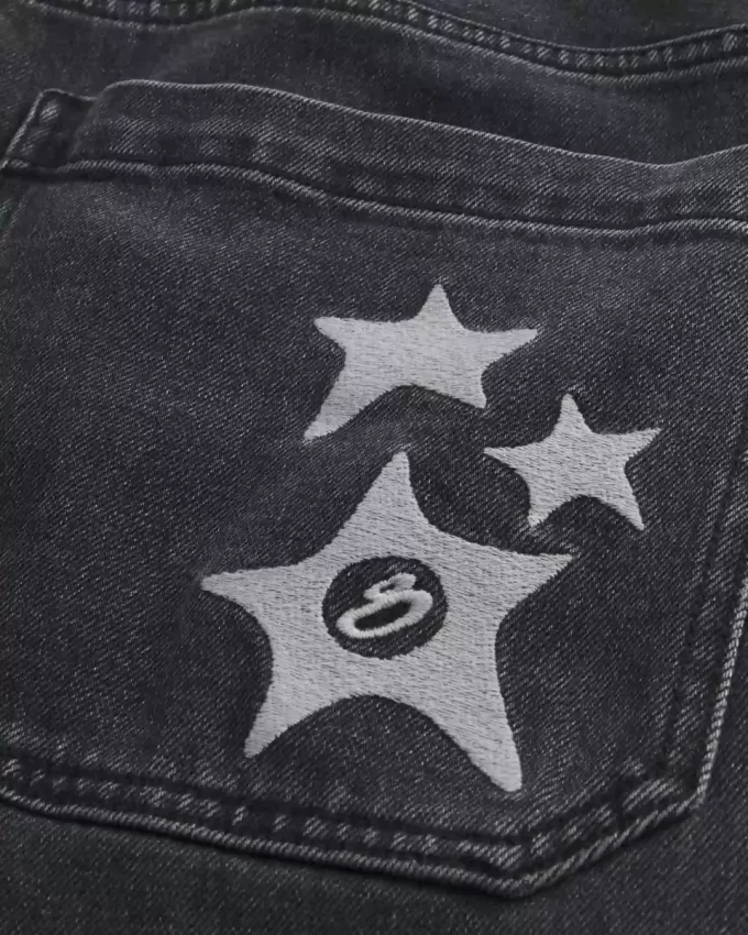 Πλυμένο τζιν Black Star Graphic Super Baggy Πλυμένο τζιν Black Star Graphic Super Baggy