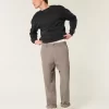 Φαρδύ παντελόνι λινό-Blend Flex Waist Φαρδύ παντελόνι λινό-Blend Flex Waist