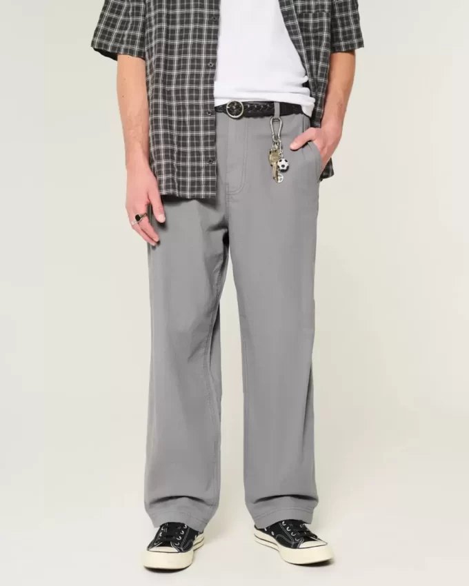 Φαρδύ παντελόνι λινό-Blend Flex Waist Φαρδύ παντελόνι λινό-Blend Flex Waist