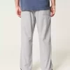 Παντελόνι λινό-Blend Flex-Waist φαρδύ Παντελόνι λινό-Blend Flex-Waist φαρδύ