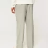 Παντελόνι λινό-Blend Flex-Waist φαρδύ Παντελόνι λινό-Blend Flex-Waist φαρδύ