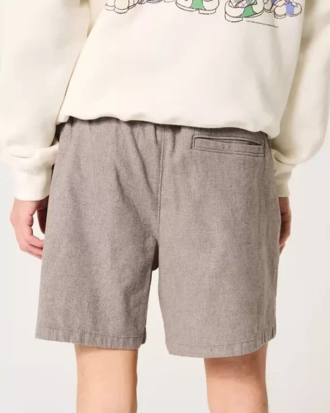 Λινά σορτς στο μέσο του μηρού-Blend pull-on σορτς Λινά σορτς στο μέσο του μηρού-Blend pull-on σορτς