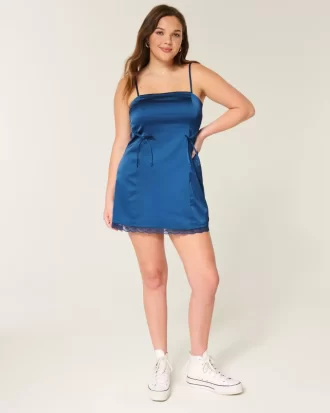 Σατέν Στράπλες Φόρεμα Bodycon με φιόγκο