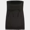 Σατέν Στράπλες Φόρεμα Bodycon με φιόγκο