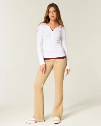 Ψηλόμεσο Χακί Bootcut Jeans Ψηλόμεσο Χακί Bootcut Jeans