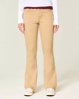 Ψηλόμεσο Χακί Bootcut Jeans Ψηλόμεσο Χακί Bootcut Jeans